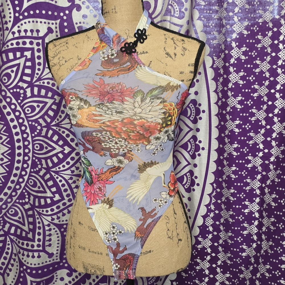 Sheer Fashion Nova Multicolor Floral Bodysuit